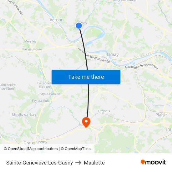 Sainte-Genevieve-Les-Gasny to Maulette map