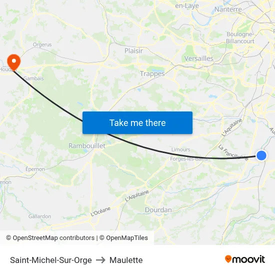 Saint-Michel-Sur-Orge to Maulette map