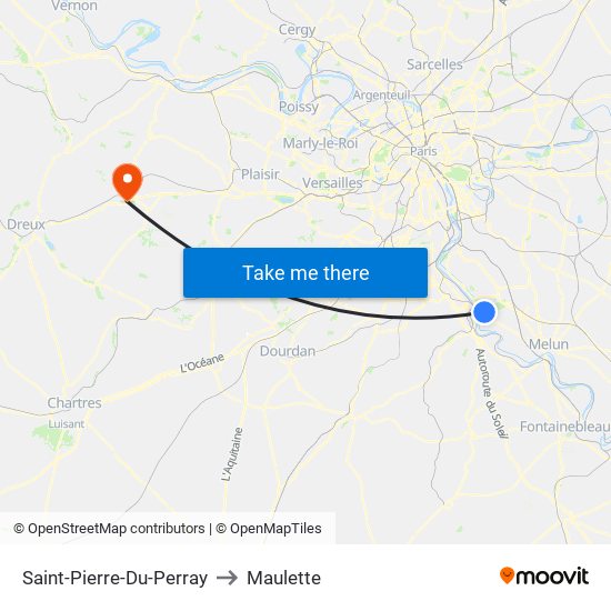 Saint-Pierre-Du-Perray to Maulette map