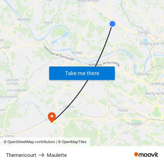 Themericourt to Maulette map