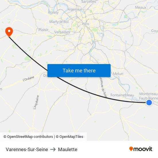 Varennes-Sur-Seine to Maulette map