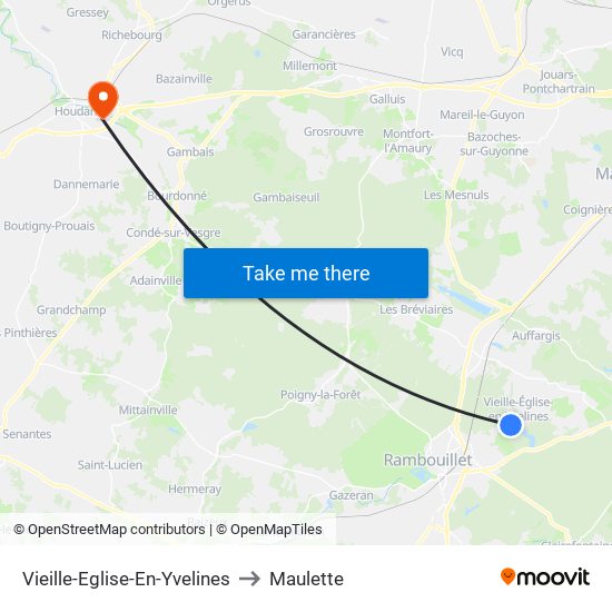 Vieille-Eglise-En-Yvelines to Maulette map