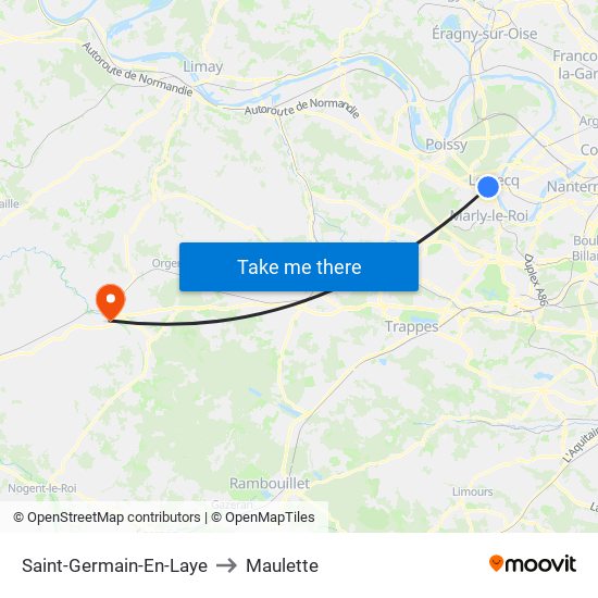 Saint-Germain-En-Laye to Maulette map