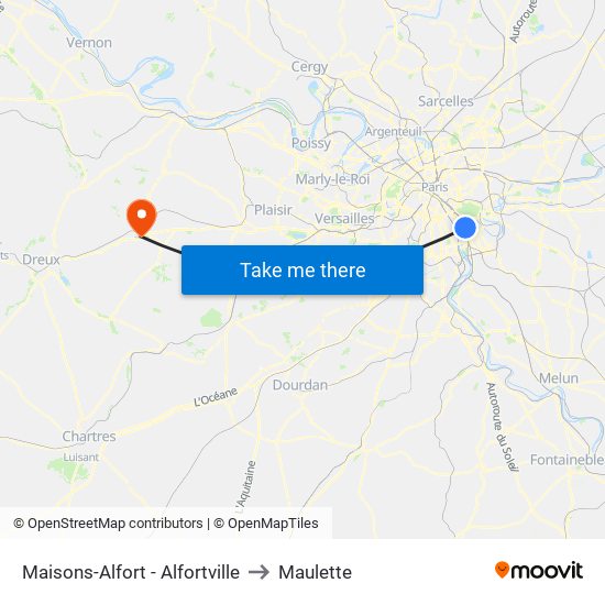 Maisons-Alfort - Alfortville to Maulette map