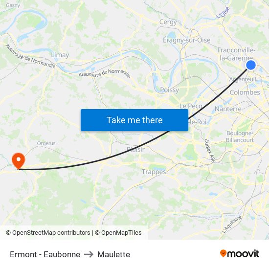 Ermont - Eaubonne to Maulette map
