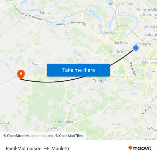 Rueil-Malmaison to Maulette map