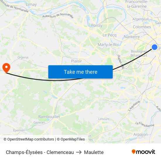 Champs-Élysées - Clemenceau to Maulette map