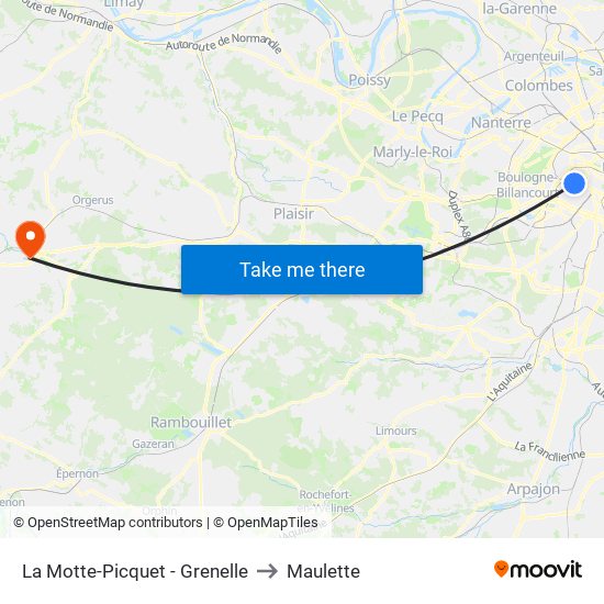 La Motte-Picquet - Grenelle to Maulette map