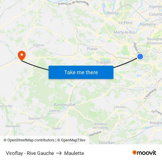 Viroflay - Rive Gauche to Maulette map