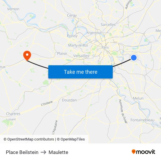 Place Beilstein to Maulette map