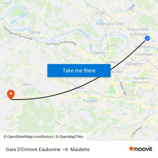 Gare D'Ermont-Eaubonne to Maulette map
