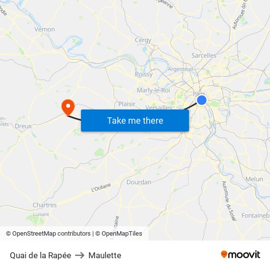 Quai de la Rapée to Maulette map