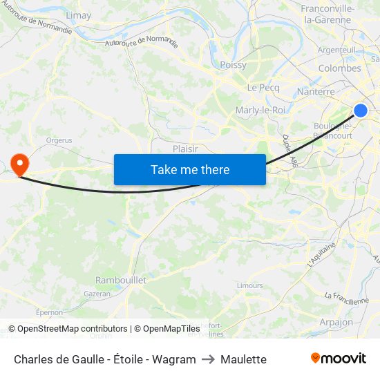 Charles de Gaulle - Étoile - Wagram to Maulette map