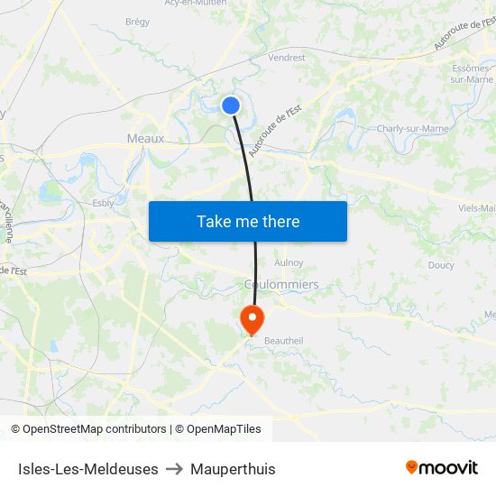 Isles-Les-Meldeuses to Mauperthuis map