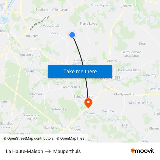 La Haute-Maison to Mauperthuis map