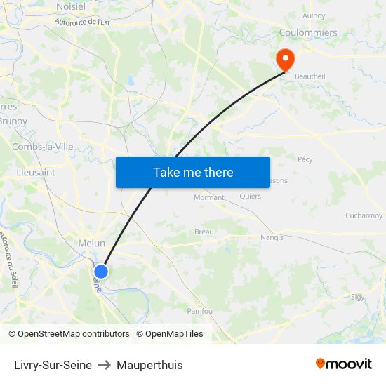 Livry-Sur-Seine to Mauperthuis map