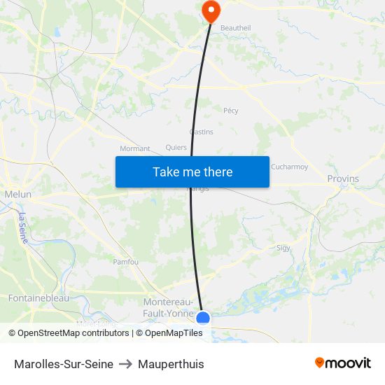 Marolles-Sur-Seine to Mauperthuis map