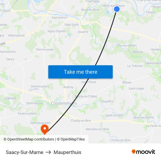 Saacy-Sur-Marne to Mauperthuis map