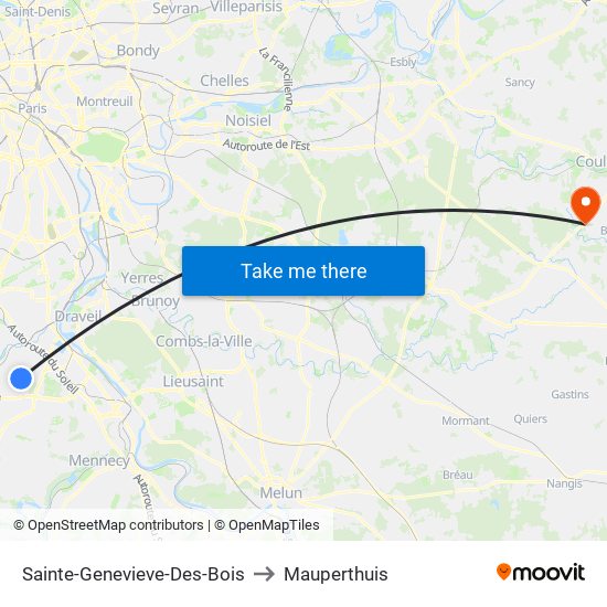 Sainte-Genevieve-Des-Bois to Mauperthuis map