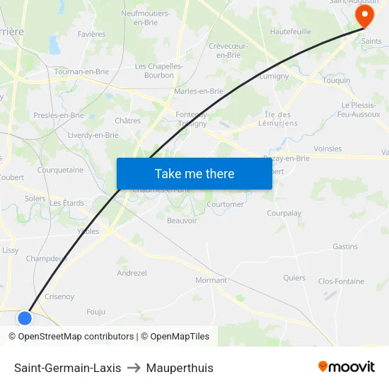 Saint-Germain-Laxis to Mauperthuis map