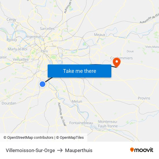 Villemoisson-Sur-Orge to Mauperthuis map