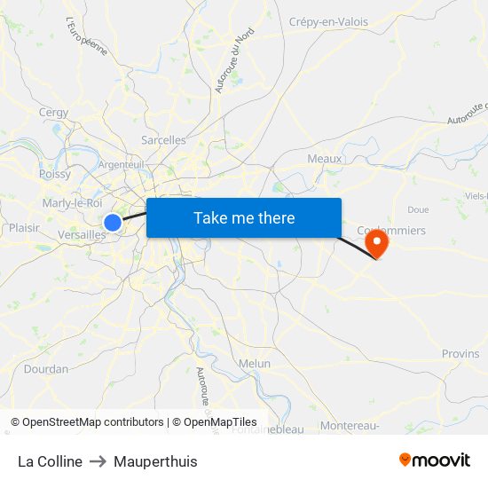 La Colline to Mauperthuis map