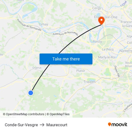 Conde-Sur-Vesgre to Maurecourt map