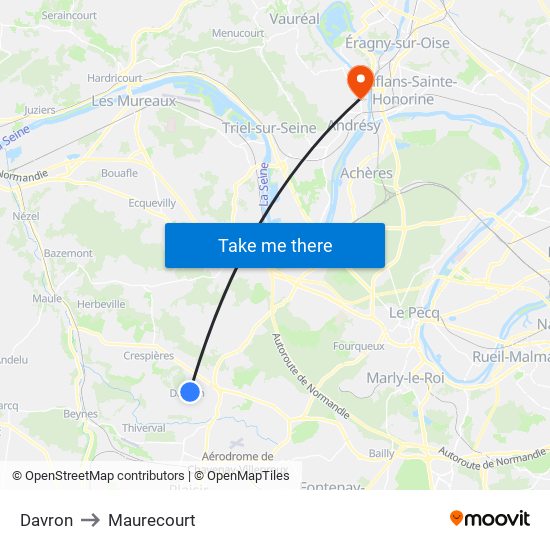 Davron to Maurecourt map