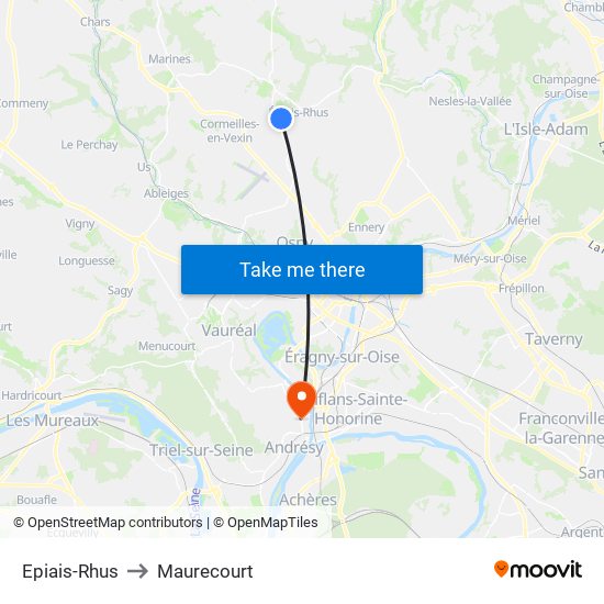 Epiais-Rhus to Maurecourt map
