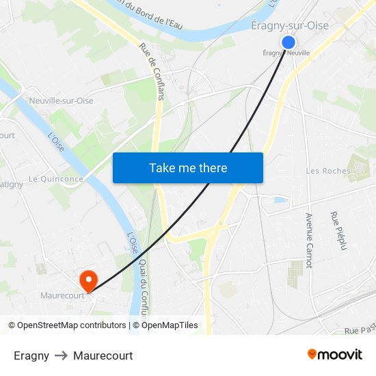 Eragny to Maurecourt map