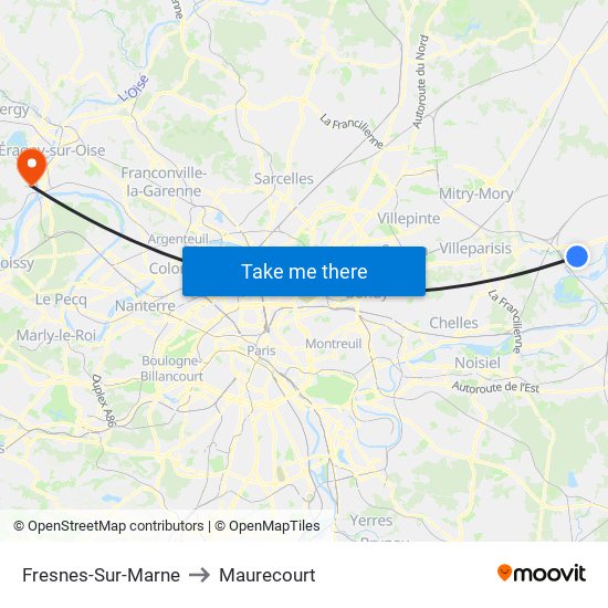 Fresnes-Sur-Marne to Maurecourt map
