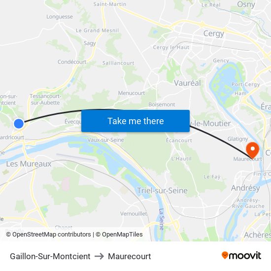 Gaillon-Sur-Montcient to Maurecourt map