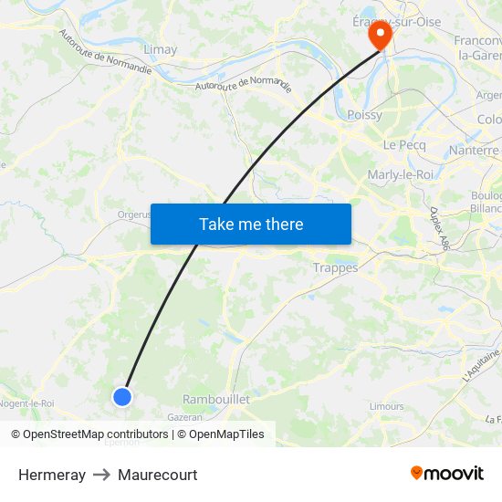 Hermeray to Maurecourt map
