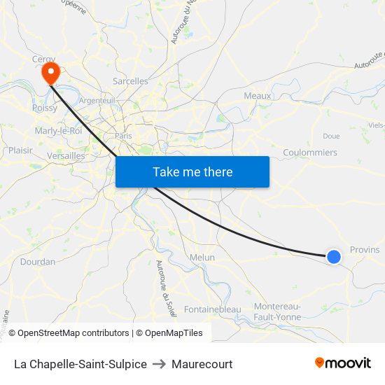 La Chapelle-Saint-Sulpice to Maurecourt map
