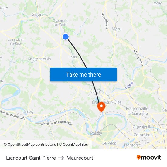 Liancourt-Saint-Pierre to Maurecourt map