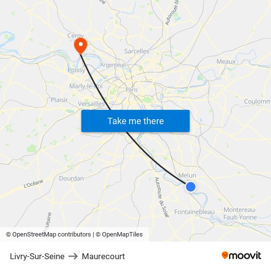 Livry-Sur-Seine to Maurecourt map