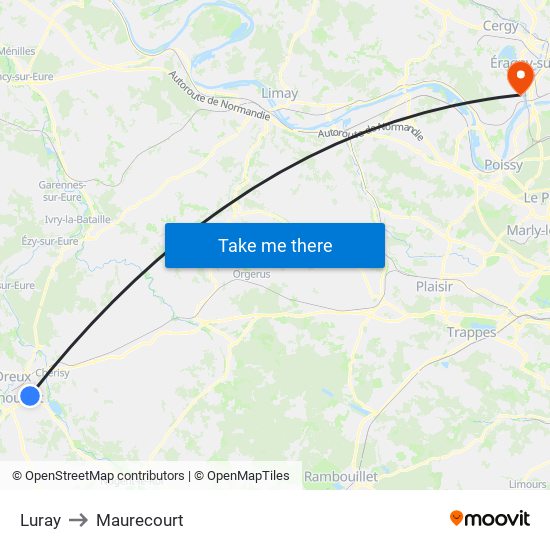 Luray to Maurecourt map