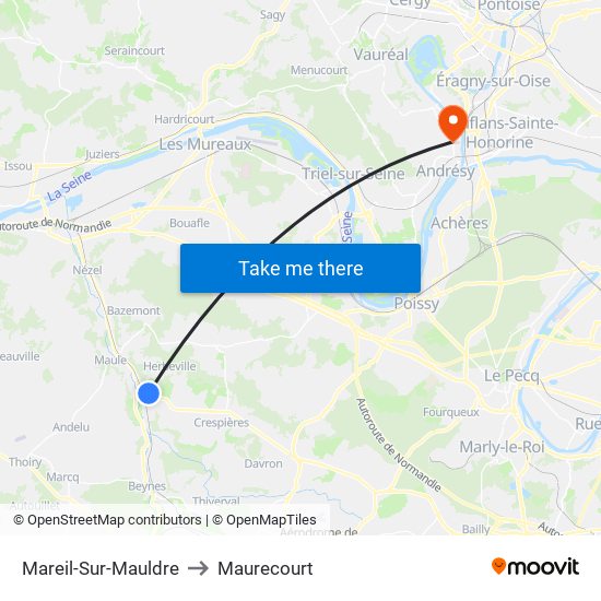 Mareil-Sur-Mauldre to Maurecourt map
