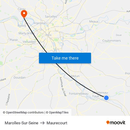 Marolles-Sur-Seine to Maurecourt map