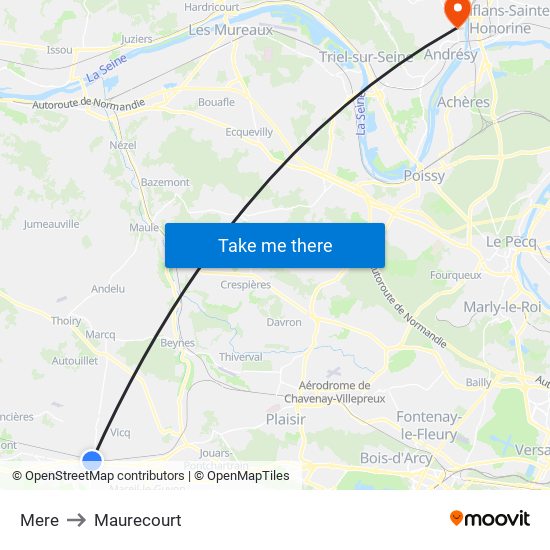 Mere to Maurecourt map