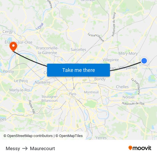 Messy to Maurecourt map