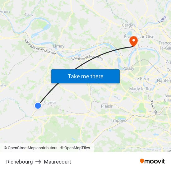 Richebourg to Maurecourt map