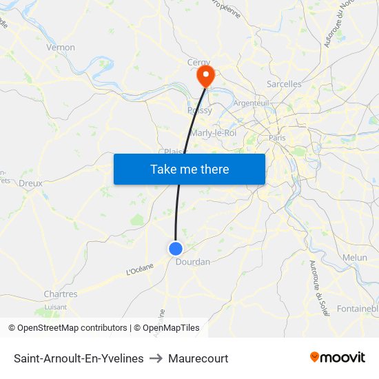 Saint-Arnoult-En-Yvelines to Maurecourt map