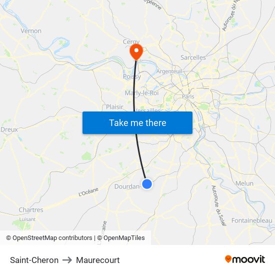 Saint-Cheron to Maurecourt map