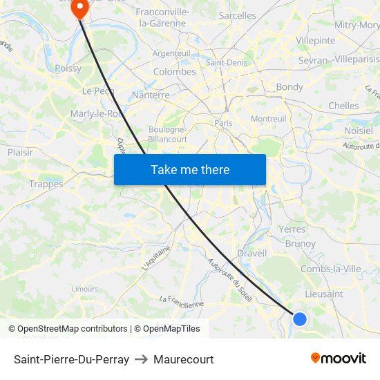 Saint-Pierre-Du-Perray to Maurecourt map