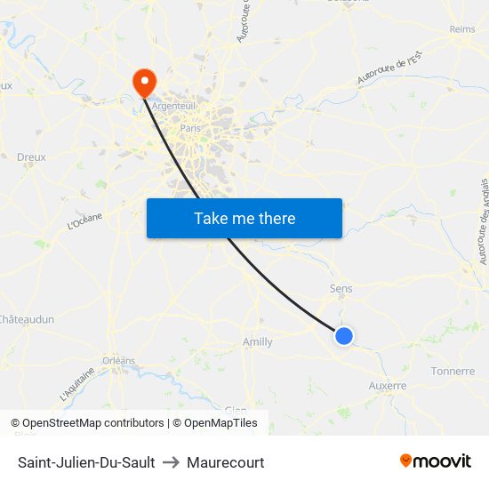 Saint-Julien-Du-Sault to Maurecourt map