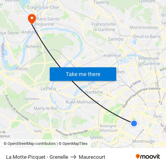 La Motte-Picquet - Grenelle to Maurecourt map