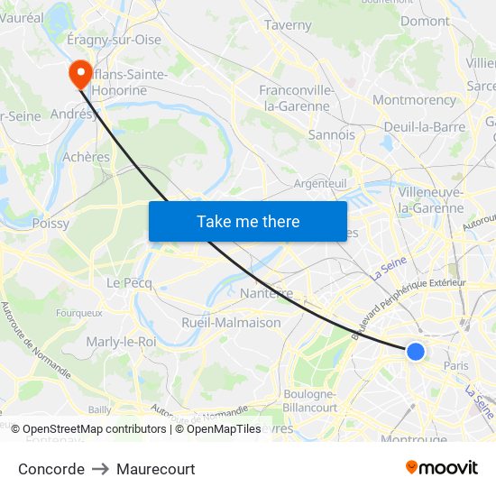 Concorde to Maurecourt map