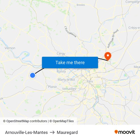 Arnouville-Les-Mantes to Mauregard map