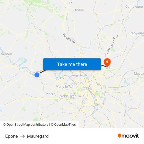 Epone to Mauregard map